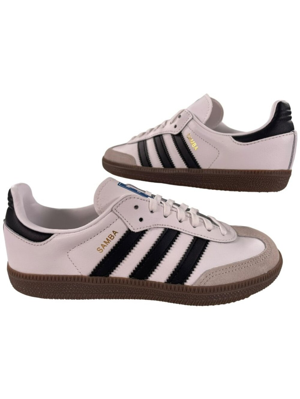 Adidas Samba OG White Black Gum Sneakers Leather IE3677 Kids Size 3 MSRP $80 NEW